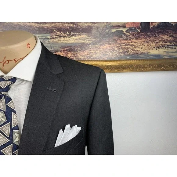 42L Joseph‎ Abboud Tollegro 1900 Sharkskin Blazer - Picture 5 of 12